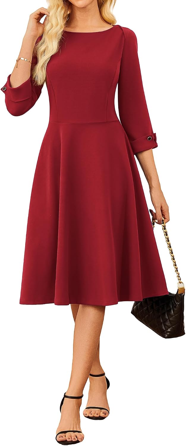 Detalle 2 de GRACE KARIN 2025 Fit and Flare Midi dress