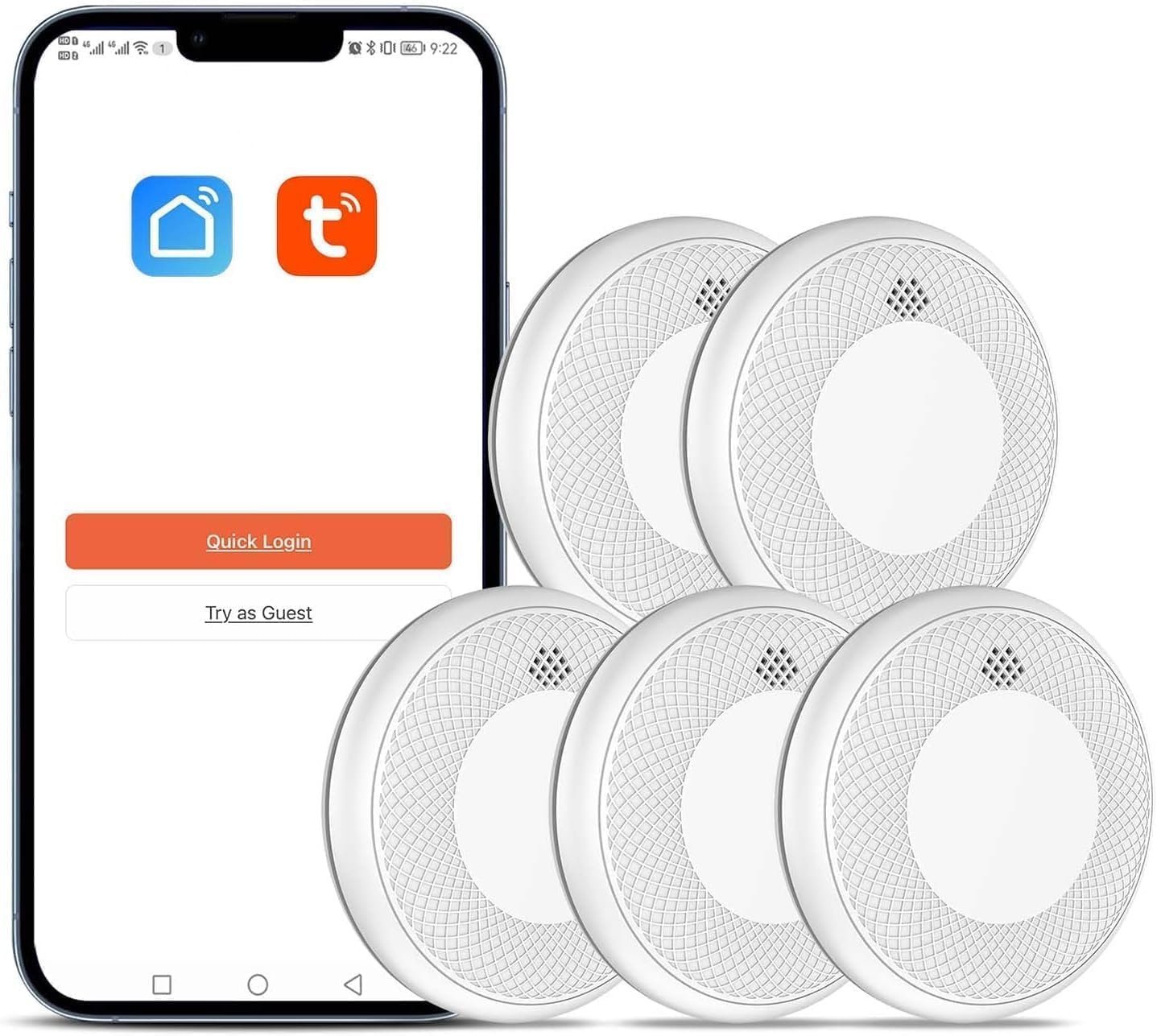 Detalle de Rilevatore fumo WiFi, batteria 10 anni