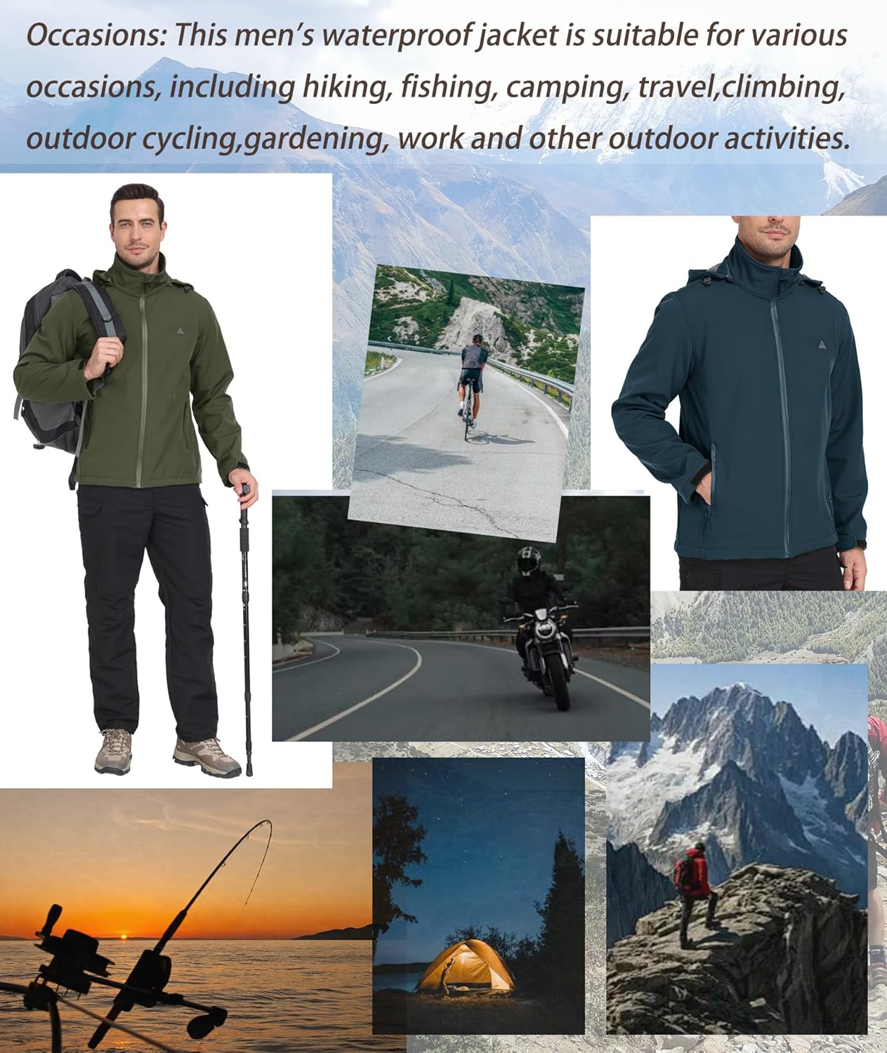 Detalle de ZITY Veste de Randonnée Homme: polaire et softshell imperméable avec capuche
