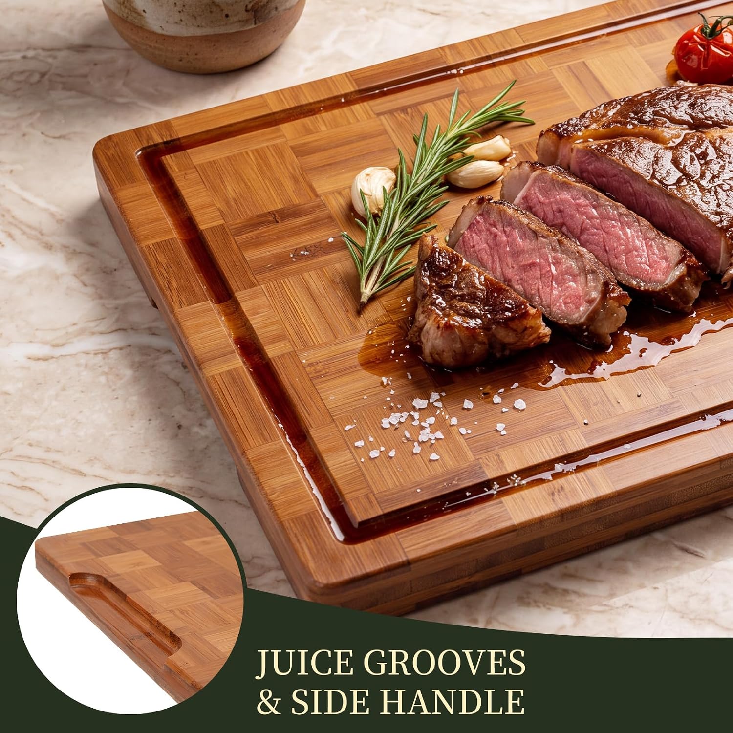 Thumbnail 5 de Kikcoin Extra Large Bamboo Cutting Boards Set of 3 ⚖