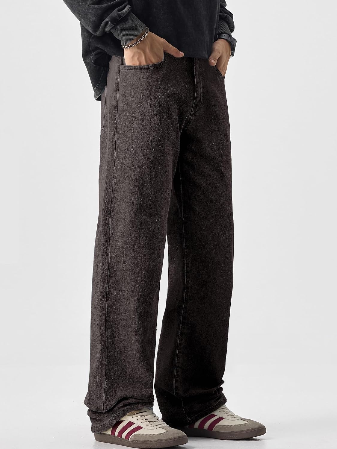 Detalle 2 de JMIERR Jeans Herren – Baggy Weite, Stretch Denim, Vintage Y2K