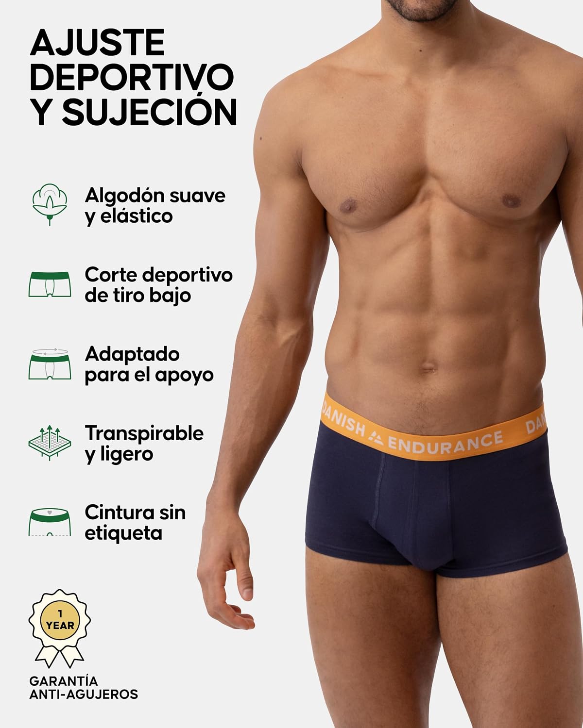 Detalle 2 de DANISH ENDURANCE Calzoncillos Deportivos 6 Pack