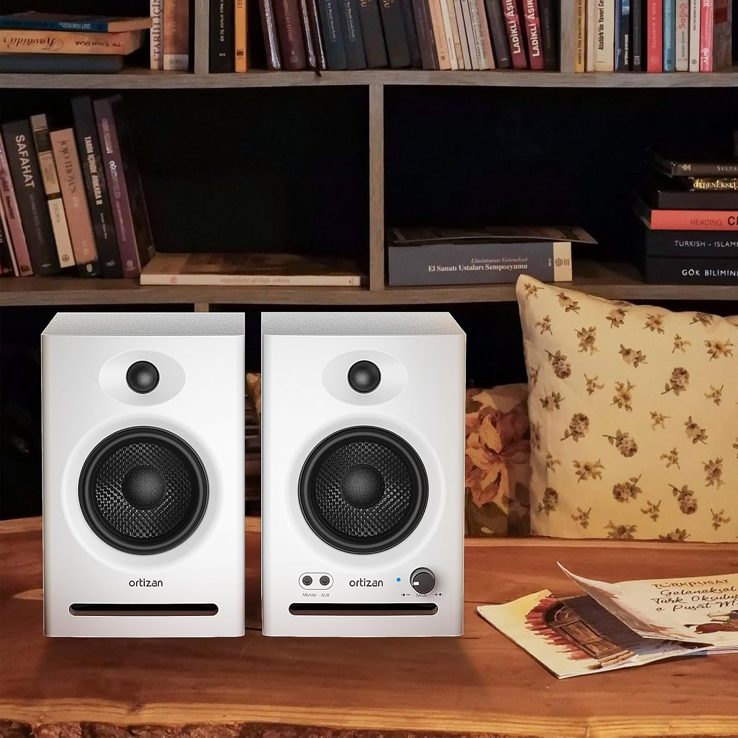 Detalle 1 de Ortizan C7 2.0 Studio Monitor Speakers, Bluetooth 5.3, White Pair