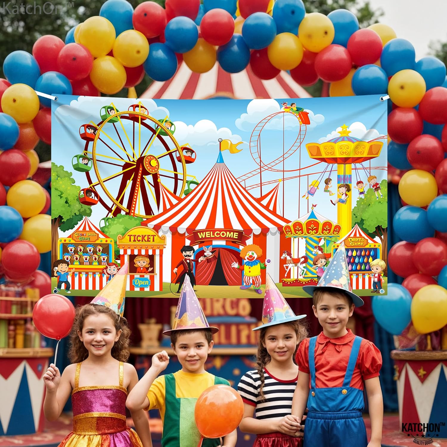 Thumbnail 5 de KatchOn XtraLarge Carnival Backdrop (72x44 Inch) for Carnival & Circus Theme Parties