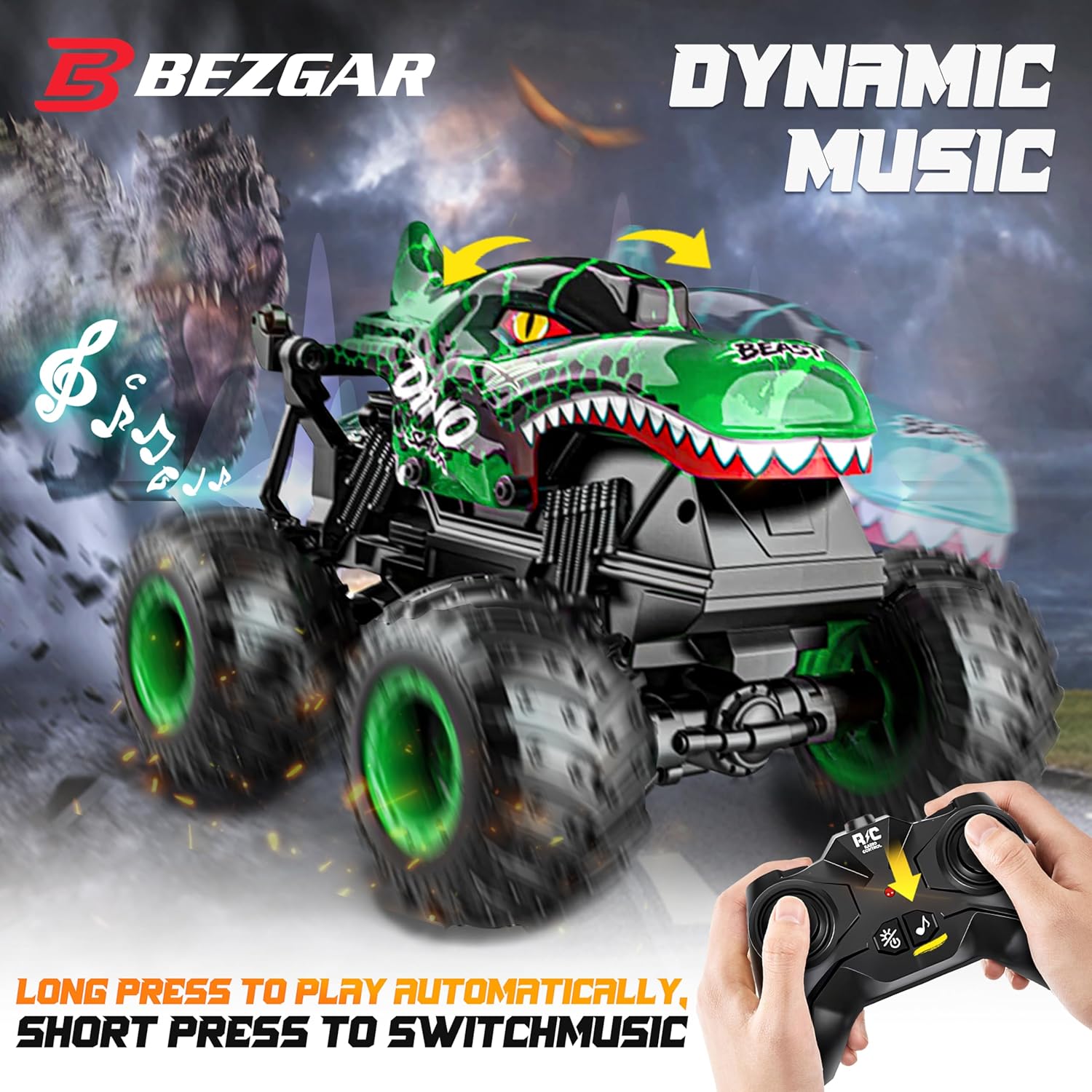Detalle 1 de BEZGAR Remote Control Monster Truck 1:20