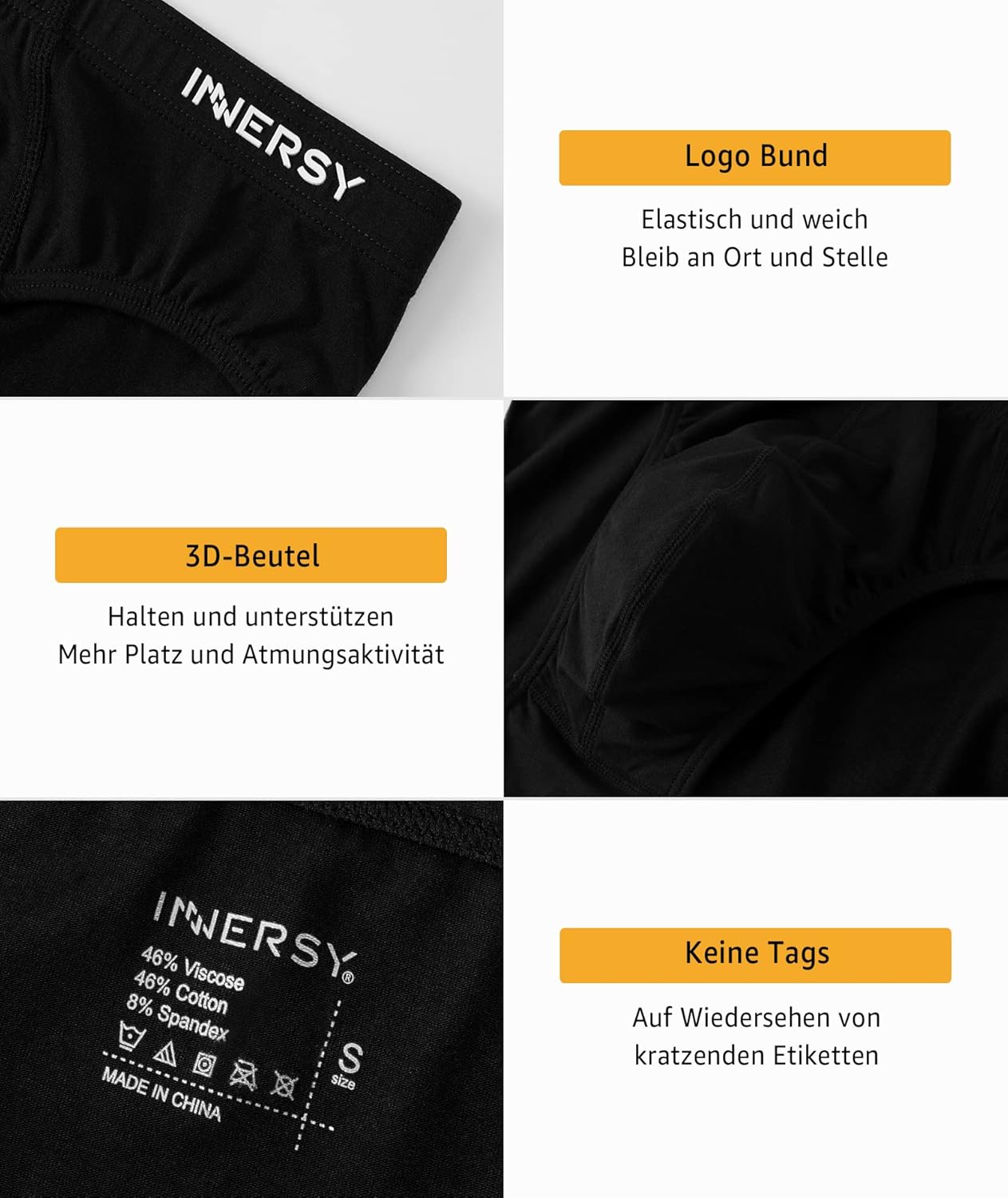 Thumbnail 4 de INNERSY Herren Slip Weich Unterhosen (4er Pack) – atmungsaktive Sport-Basics