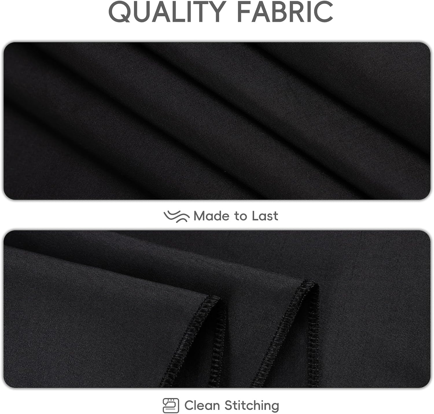 Detalle 2 de RestfulGlow 12 Pack Black Tablecloth 60x102