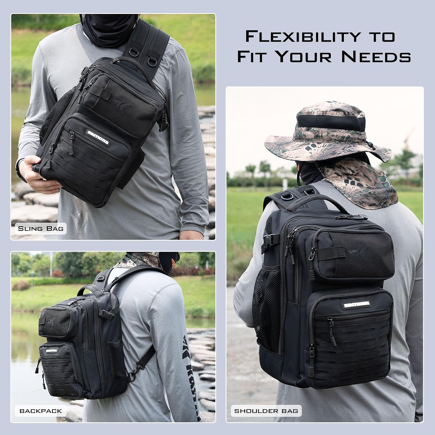 Thumbnail 5 de KastKing BlowBak Tactical Sling Tackle Bag (Lightweight Fishing Backpack Storage) — 16.9 x 10.6 x 8.3 in