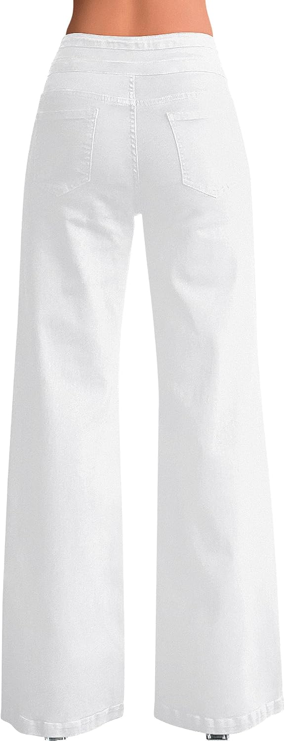Thumbnail 1 de Roswear Women's Wide Leg Jeans: High-Waisted, Stretchy Comfort with Vintage Flair