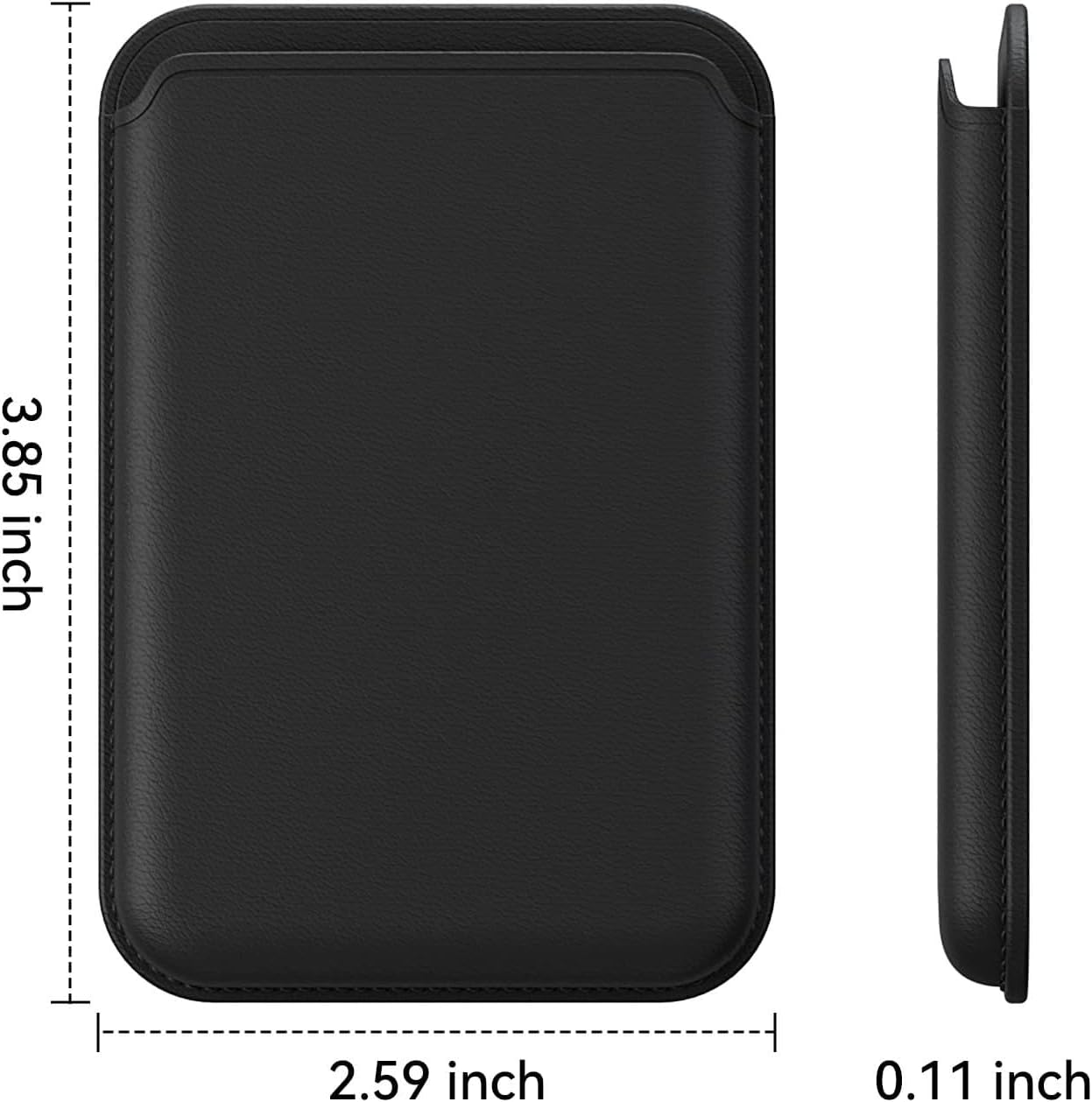Detalle de KRTALS Stronger Magnetic RFID Leather Mag-Safe Card Holder for iPhone 16/17 Series (Black)