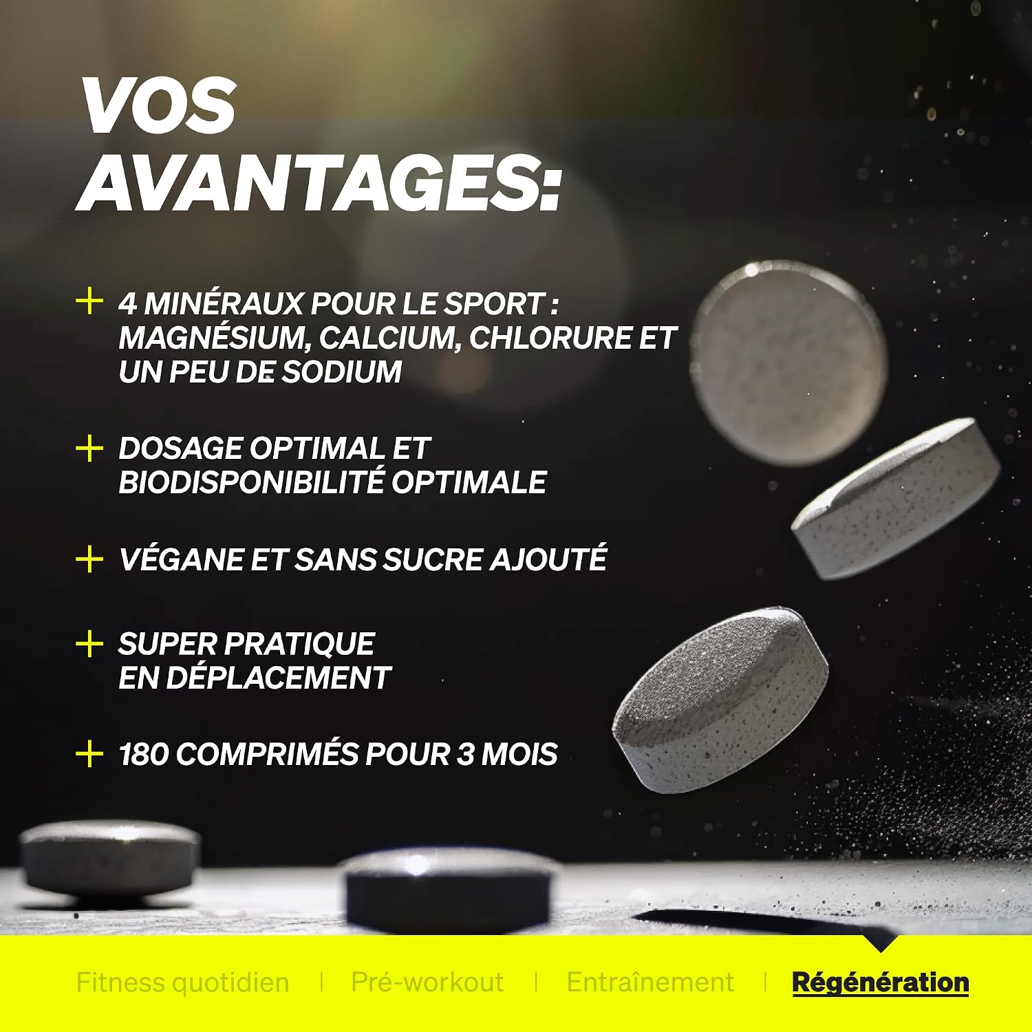 Thumbnail 3 de Électrolytes en comprimés (180 comprimés) avec magnésium, calcium, sodium et chlorure – adapté au régime keto