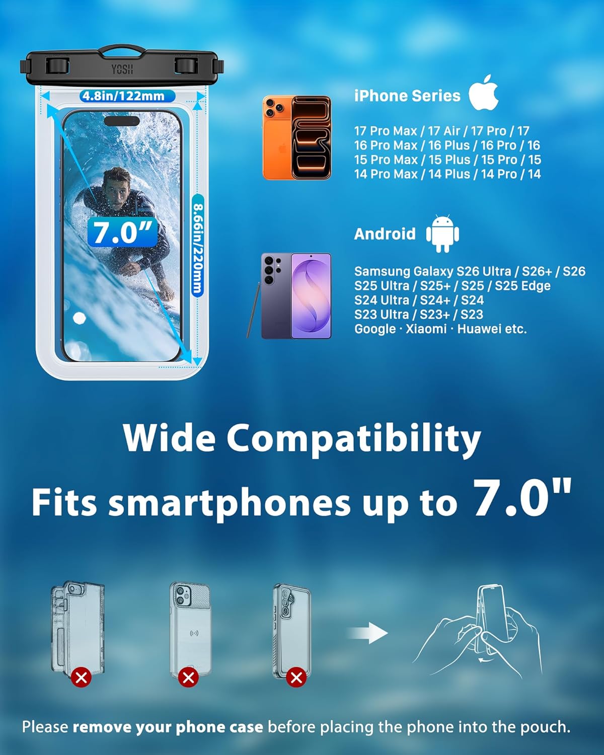 Thumbnail 6 de YOSH Waterproof Phone Pouch 7 inch IPX8