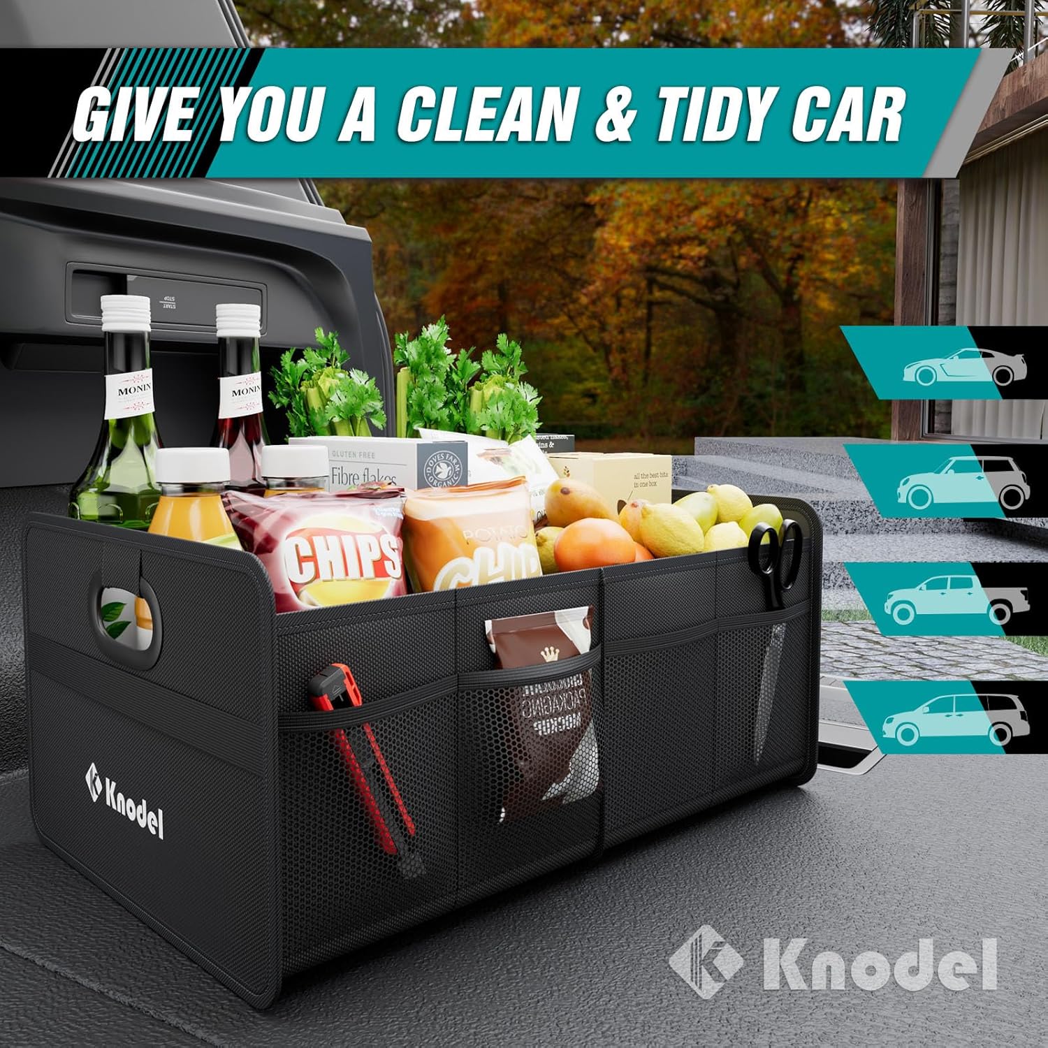 Thumbnail 3 de K KNODEL Car Boot Organiser: Foldable Car Boot Storage (Mini, Black)