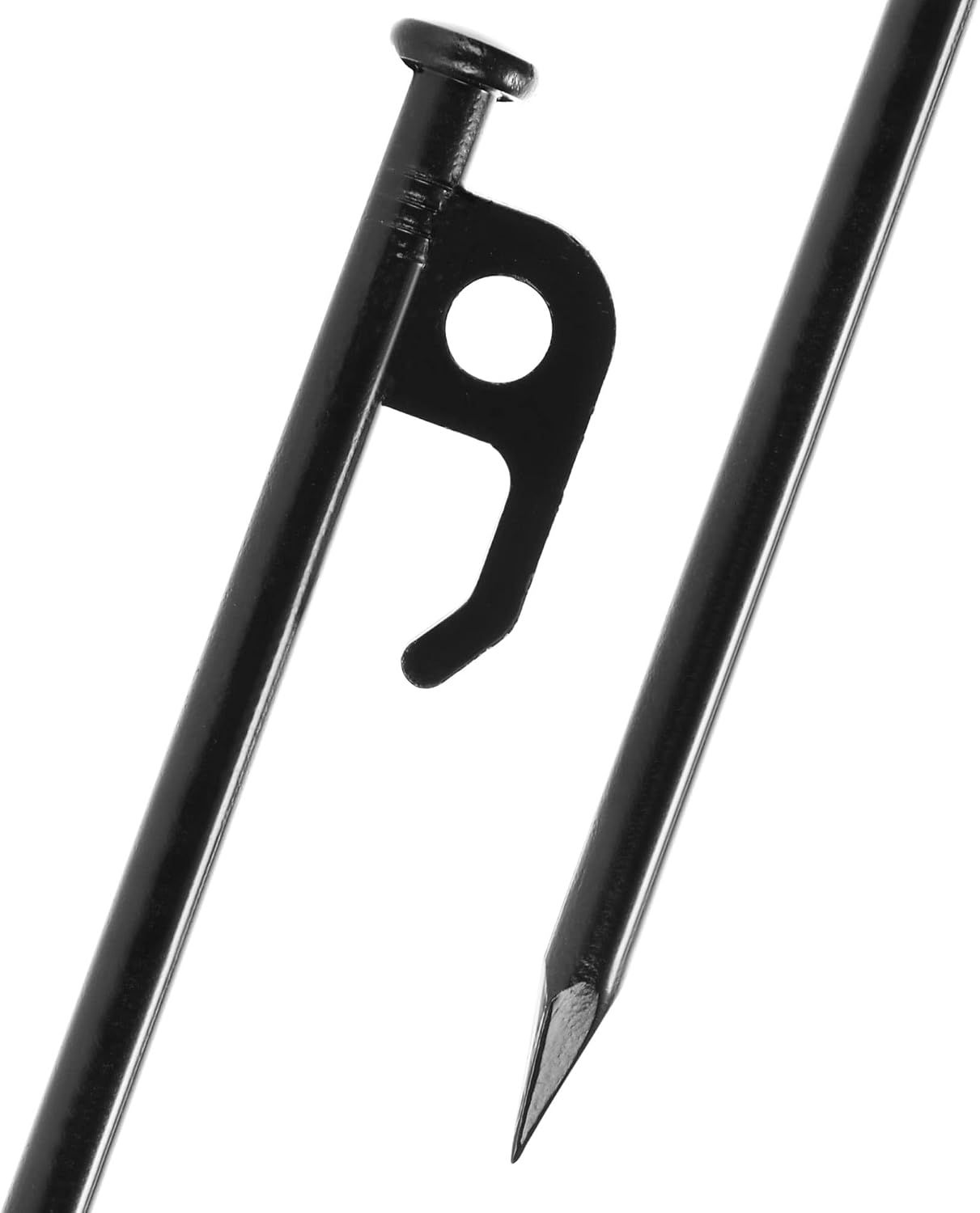 Detalle 2 de com-four® set da 12 picchetti per tenda in acciaio con ardiglione, 20 cm