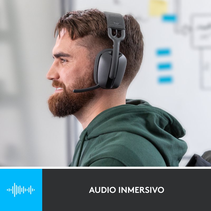 Detalle de Logitech Zone Vibe 100 auriculares inalámbricos grafito