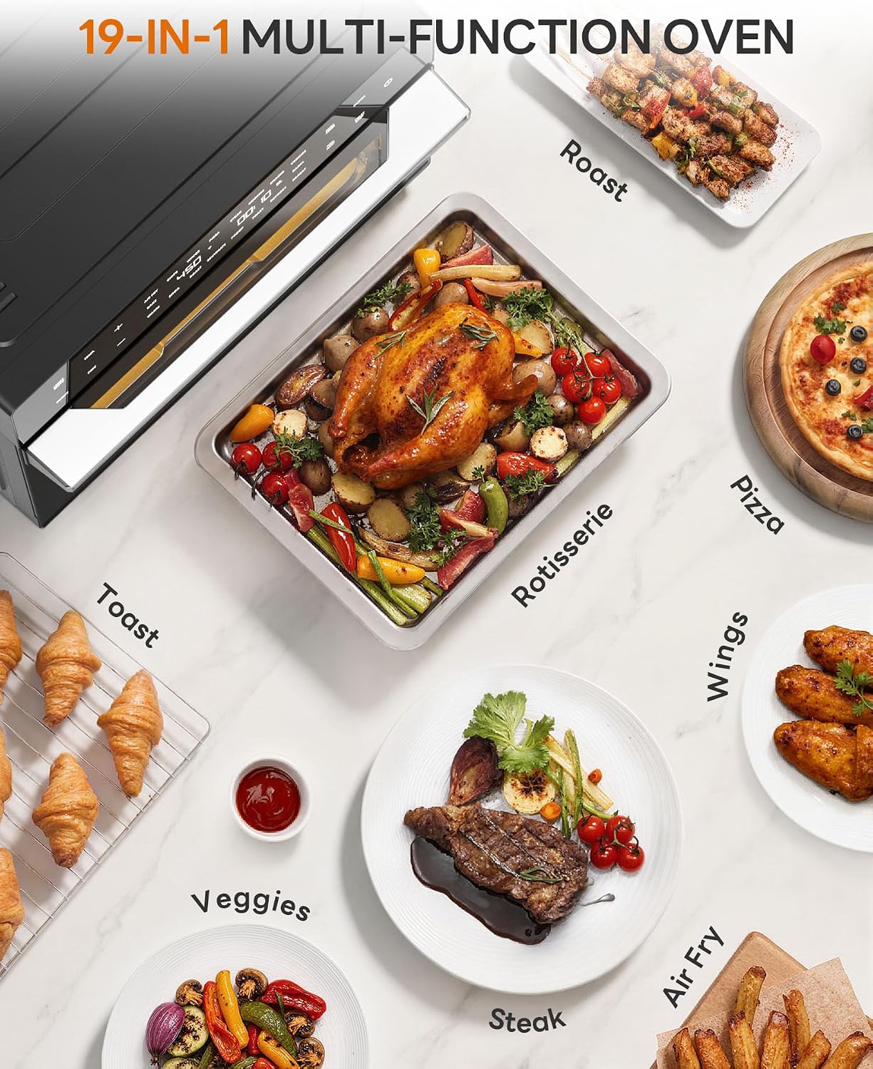 Detalle 1 de 32QT Air Fryer Toaster Oven Combo