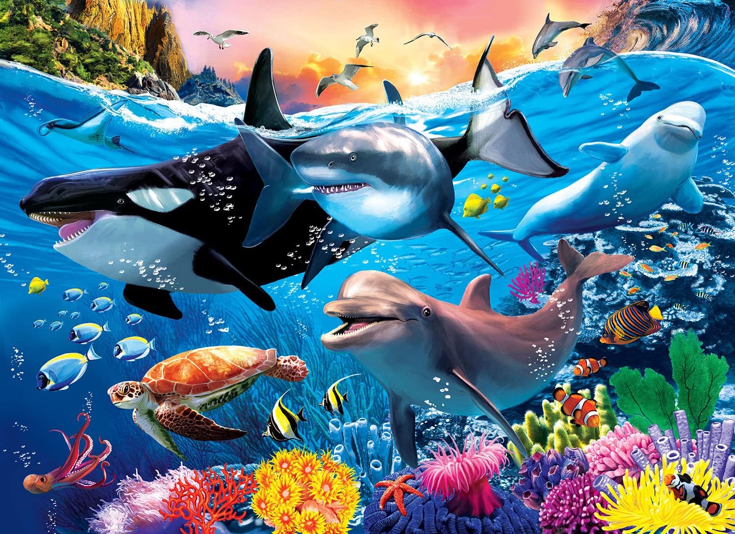 Detalle de Underwater World 100-Piece Kids Puzzle for Ages 4-8 🧩