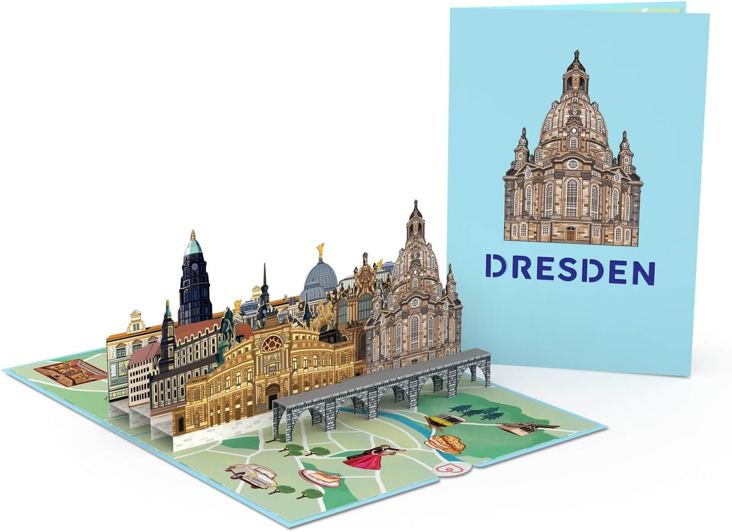 Thumbnail 5 de papercrush® Pop-Up Karte Dresden – 3D Geschenkkarte als Hotel- oder Geldgeschenk für den Städtetrip