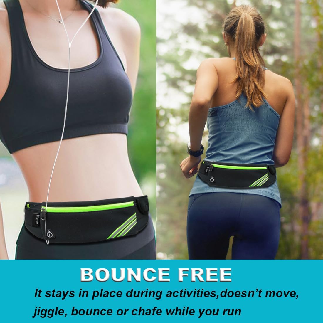 Thumbnail 5 de AIKENDO 104 Slim Running Belt, 3-Pocket Water-Resistant Spandex Waist Pack