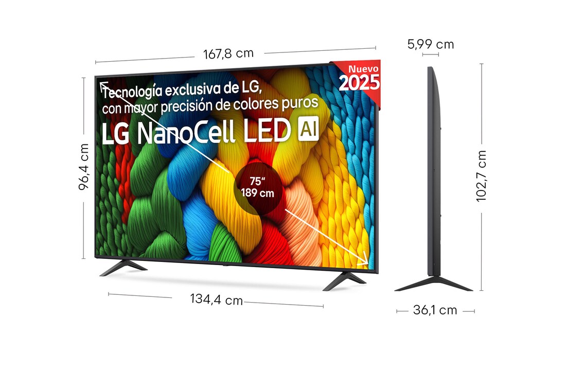 Detalle 2 de LG NANO80 75" NanoCell 4K 2025 — Smart TV