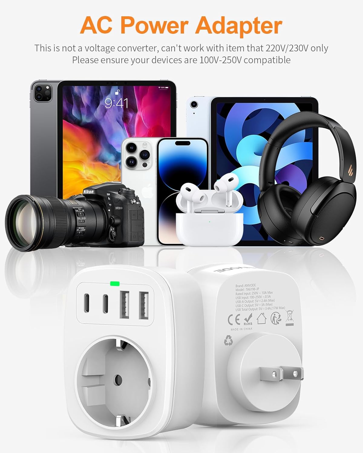 Thumbnail 4 de Reiseadapter Japan 5‑in‑1 2500W 🔌