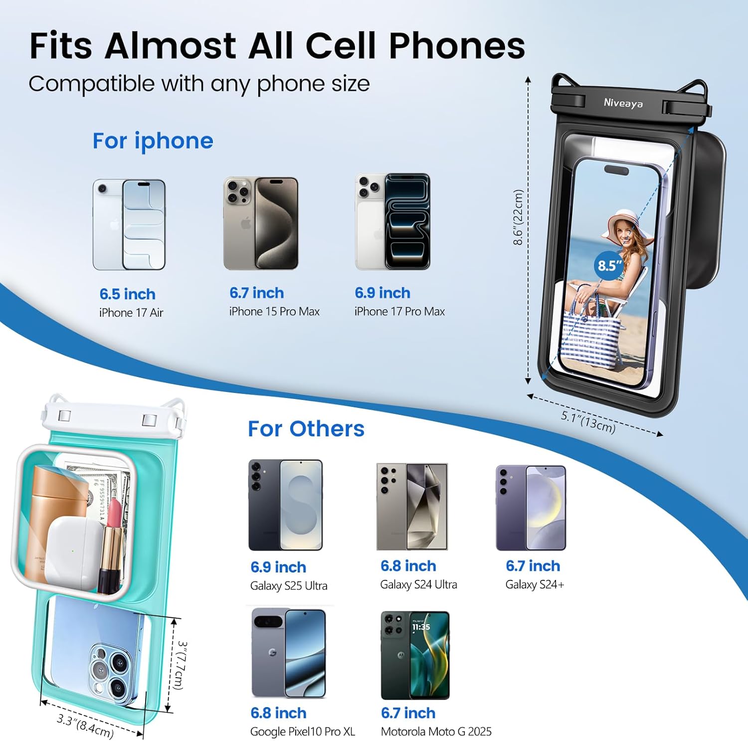 Thumbnail 4 de Waterproof Phone Pouch IPX8, 2 Pack