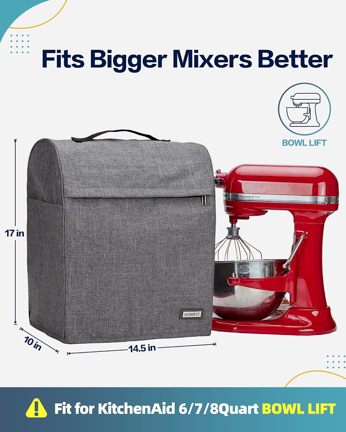 Thumbnail 2 de HOMEST Stand Mixer Dust Cover, 6/7/8 Quart