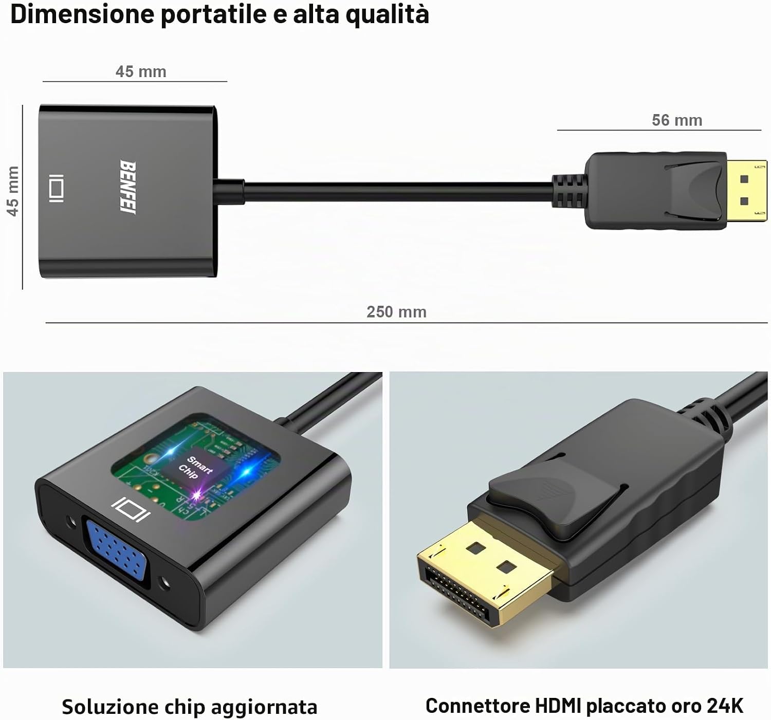 Thumbnail 5 de BENFEI Adattatore DisplayPort VGA