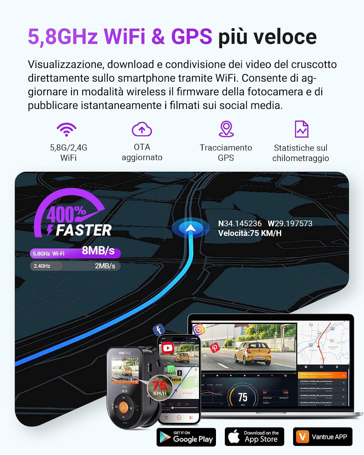 Thumbnail 3 de VANTRUE S1 PRO MAX 4K dashcam doppia