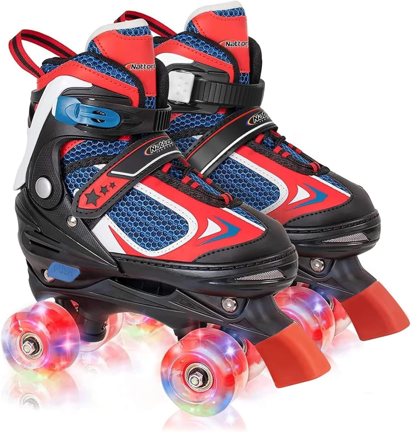 Thumbnail 6 de Nattork Kids Adjustable Quad Roller Skates with Light-Up Wheels