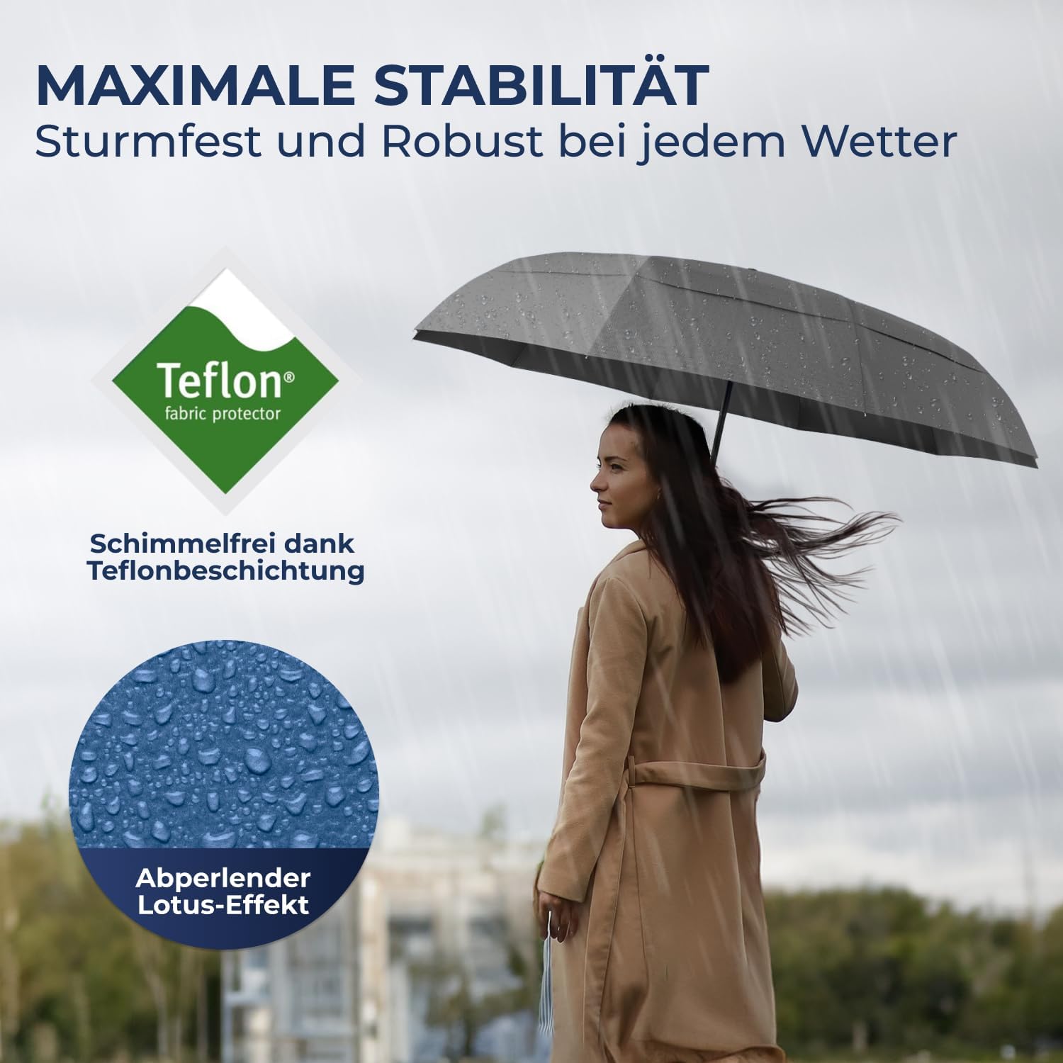 Thumbnail 3 de LOGAN & BARNES Taschenschirm sturmfest Ø103cm