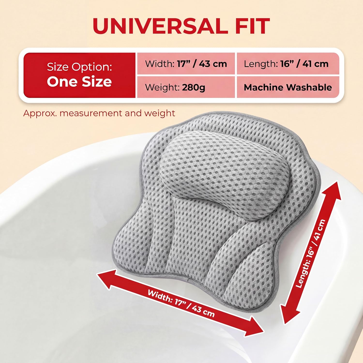 Detalle de Bath Pillow LAVISMA Ergonomic Bathtub Cushion