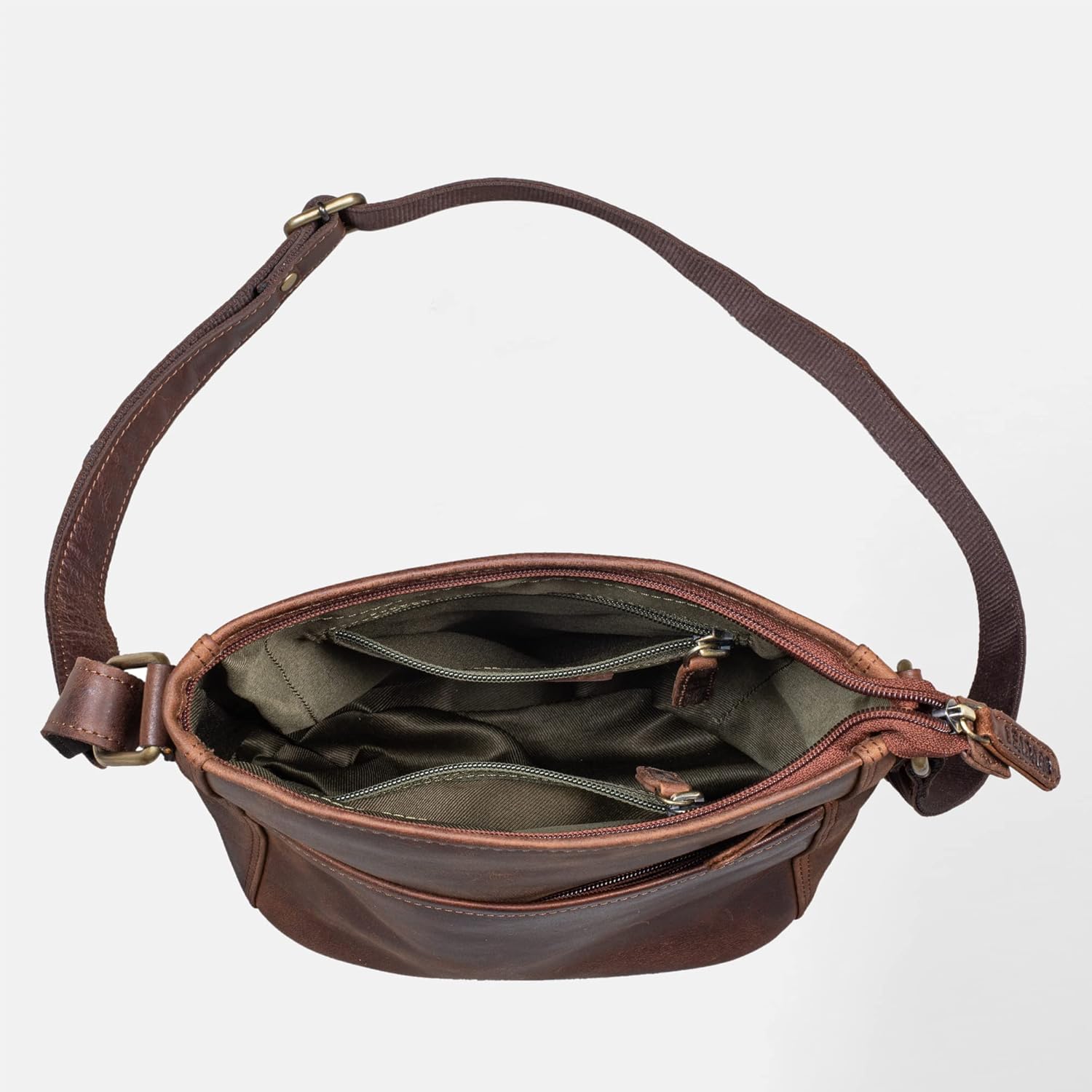 Thumbnail 6 de LEABAGS Leder Handtasche Damen „Milano“ – Umhängetasche aus echtem Leder für Arbeit, Uni & Freizeit