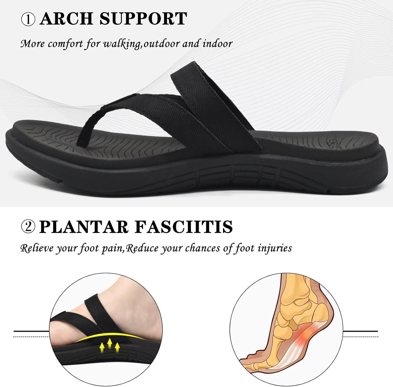 Thumbnail 2 de COFACE Women's Fashion Orthotic Flip Flops with Arch Support