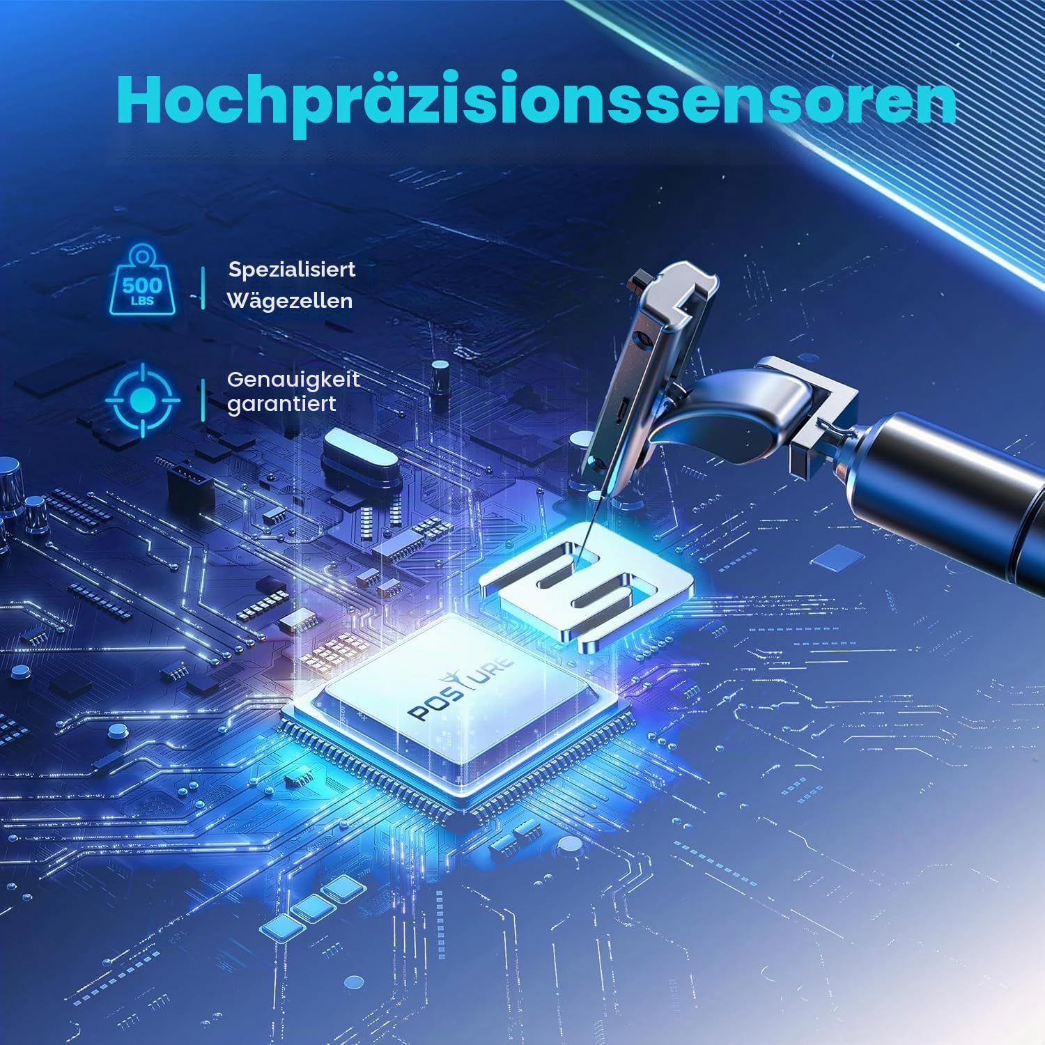Thumbnail 3 de Posture Personenwaage mit 250 kg Tragkraft, extrabreiter Plattform und großem LED-Display