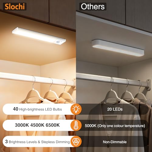 Detalle 2 de Slochi Rechargeable Under Cabinet Kitchen Lights (3 Color, Dimmable, 3 Modes) – 20cm, 3 Pack