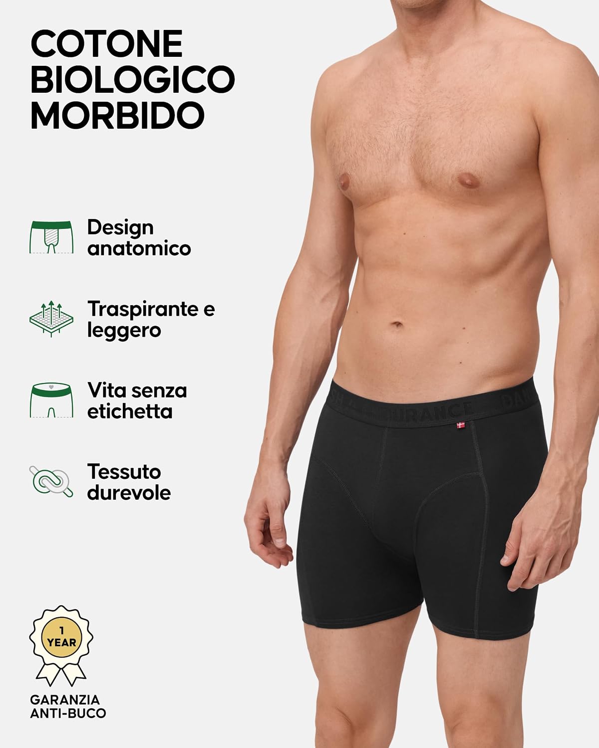 Thumbnail 1 de DANISH ENDURANCE Boxer Cotone Organico Premium 3/6