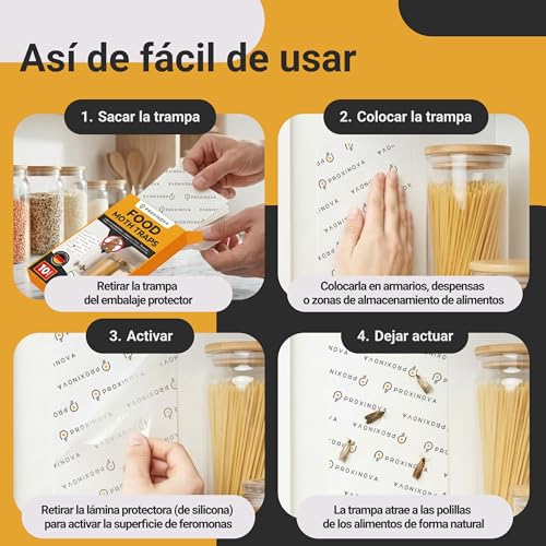 Detalle de Proxinova Trampas polillas de Alimentos (12 unidades) – Vigilancia discreta, sin tóxicos y sin biocidas