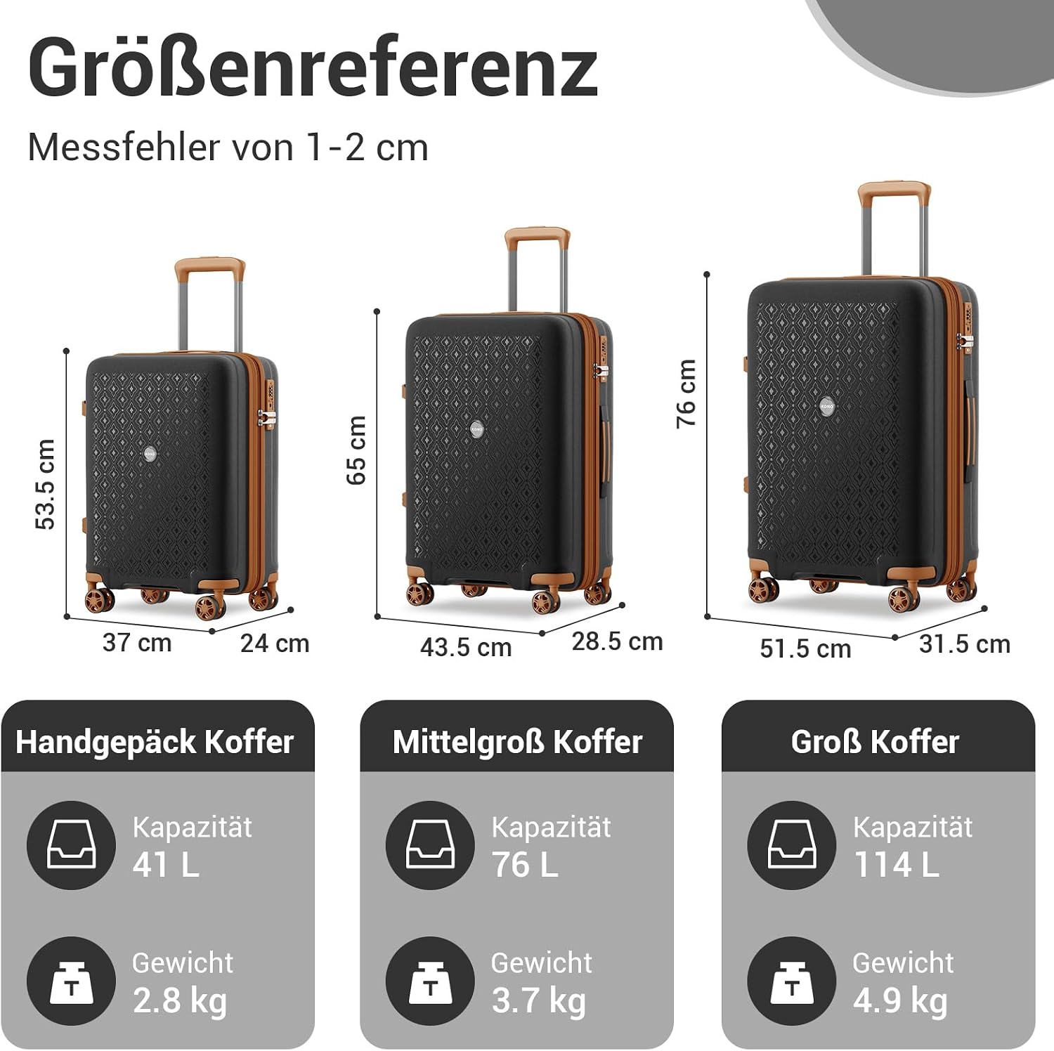 Thumbnail 1 de Kono 24" PP Suitcase with Expansion, TSA Lock and Cup Holder