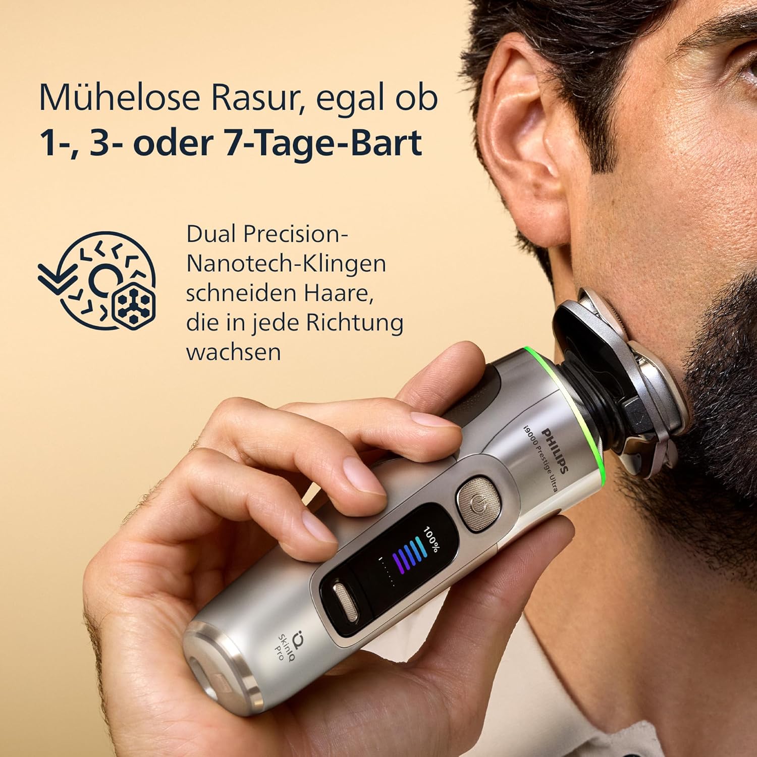 Thumbnail 4 de Philips i9000 Prestige Ultra XP9404/31 – Nass- und Trocken-Elektrorasierer mit SkinIQ, Trimmeraufsatz und Reinigungsstation