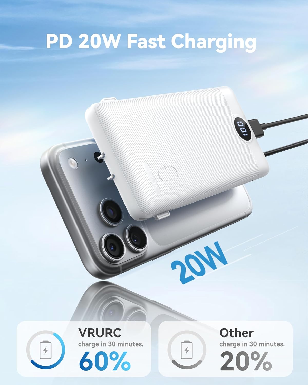 Detalle de VRURC Portable Phone Charger 10000mAh