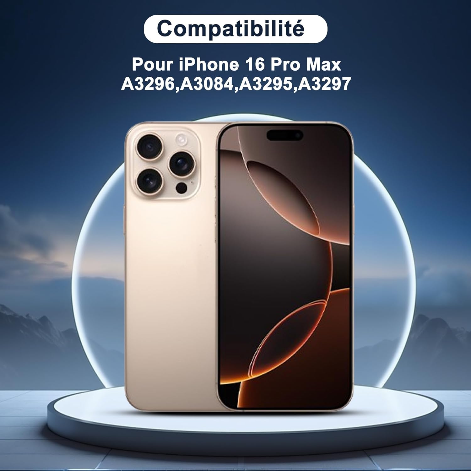 Thumbnail 1 de Écran de remplacement DIGI4U pour iPhone 16 Pro Max (kit de réparation, film et colle de cadre étanche)