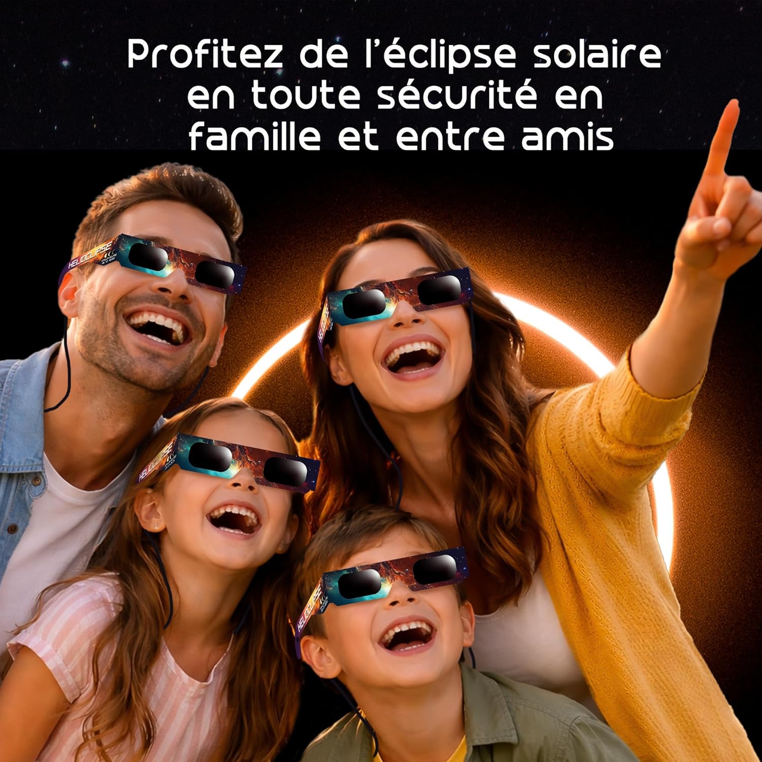 Thumbnail 3 de Helioclipse Lot de 25 lunettes pour éclipse solaire ISO 12312-2 avec 5 filtres pour téléphone