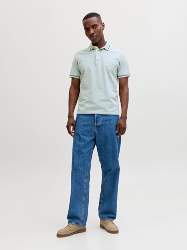 Detalle de JACK & JONES Jjepaulos Polo SS Noos Azul Mineral (M) — polo de corte ajustado para estilo casual
