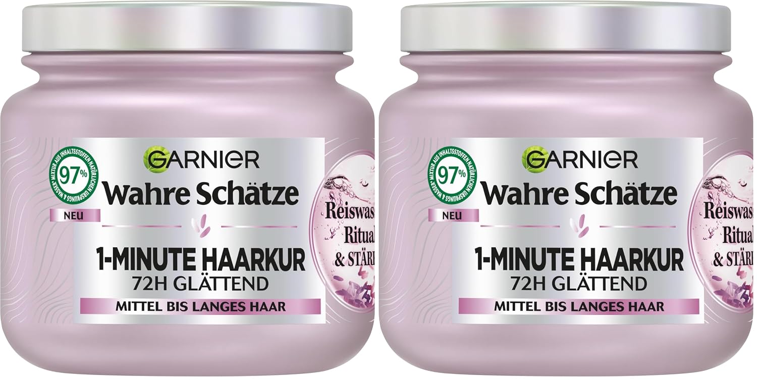 Thumbnail 6 de Garnier True Treasures Glättendes Haarpflegeset mit Reiswasser – Shampoo 250 ml, Conditioner 200 ml & 1-Minute Haarkur 340 ml (3-teilig)