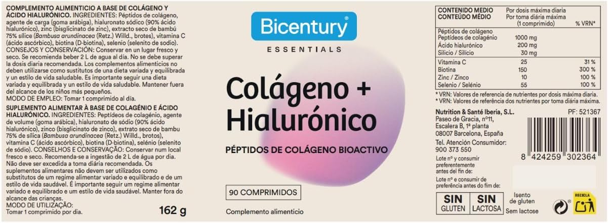 Thumbnail 6 de Bicentury Colágeno con Ácido Hialurónico y Vitaminas 💊