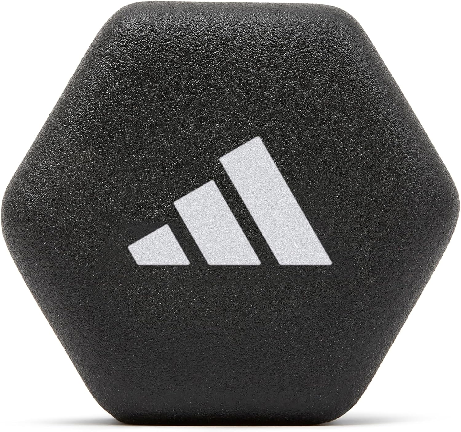 Detalle de adidas ネオプレンダンベル 3kg×2本 ブラック、転がりにくい六角形デザイン