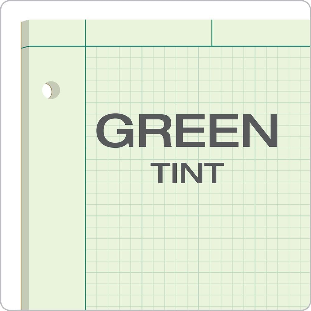 Thumbnail 5 de TOPS 35500 Engineering Computation Pad, 5 x 5 Grid, Green Tint, 100 Sheets