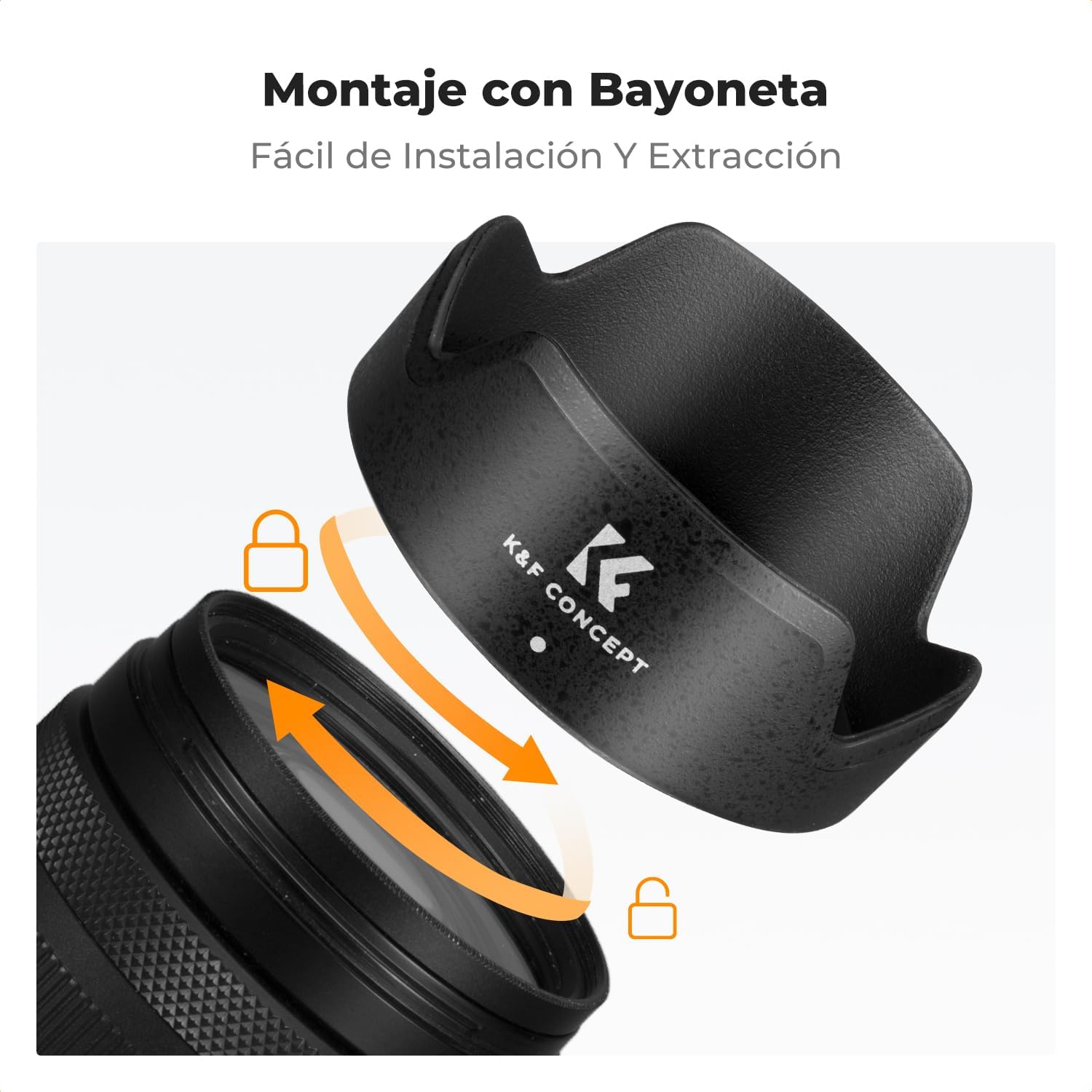 Detalle de K&F CONCEPT EW-60F parasol 55 mm
