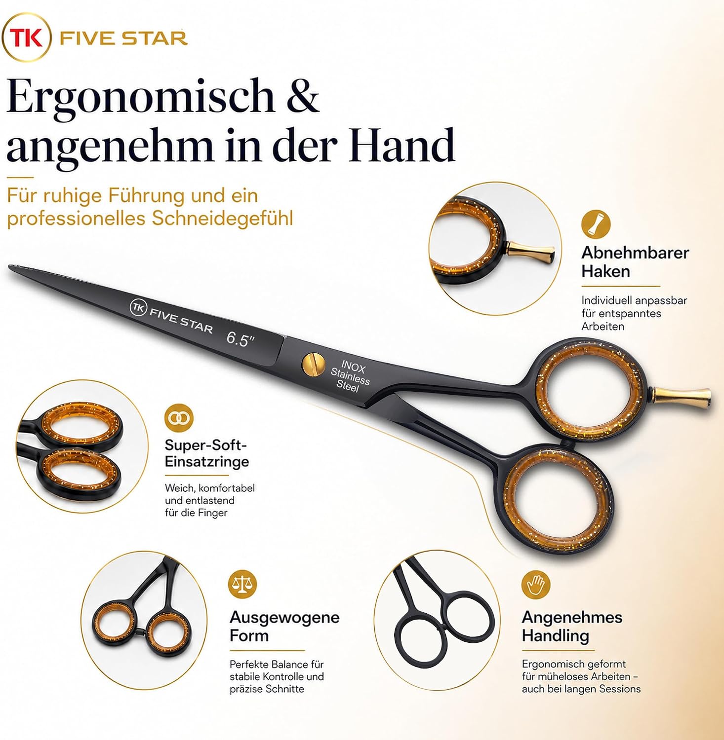 Thumbnail 6 de TK FIVE STAR Midnight Premium 6,5'' Haarschere